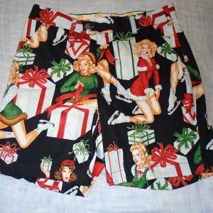 Loudmouth Golf Christmas Santa Pinup Girls Skates Gifts Shorts Size 32 Men's